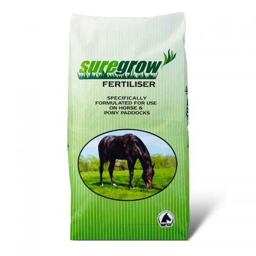 Greenland Seeds Suregrow fertiliser specifically formulated for use on horse and pony paddocks